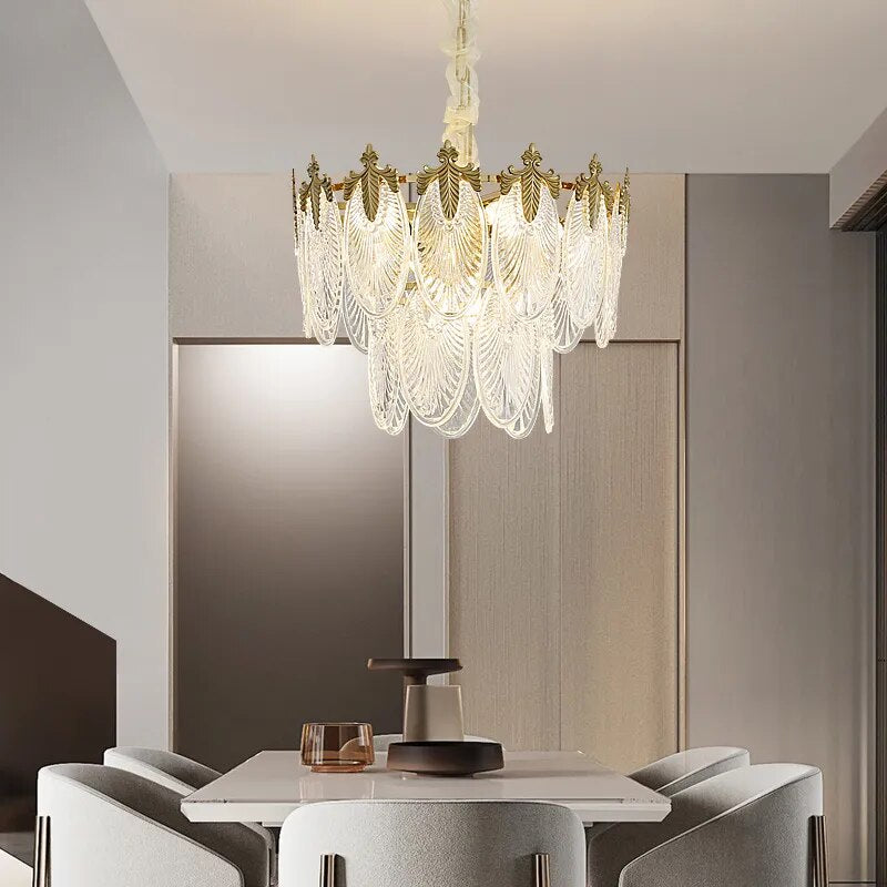 Lyric - Modern French Style Light Luxury Round Glass Chandelier Versatile And Creative Lighting For