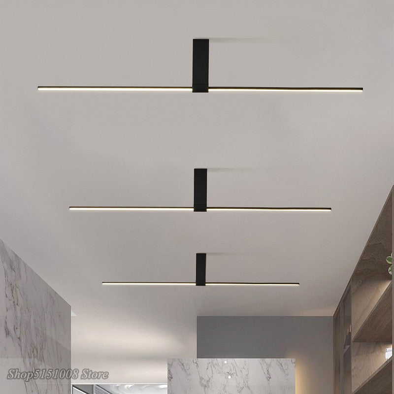 Nordic Simple Strip Led Ceiling Lamp Modern Minimalism Creative Corridor Restaurant Celling Light