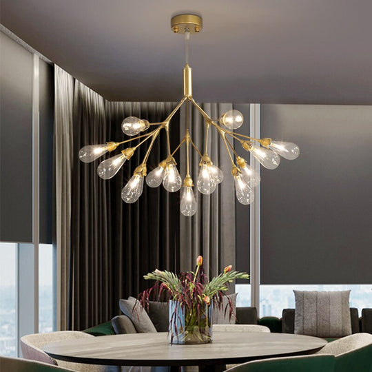 Nordic Copper Luxury Led Chandelier Lighting Firefly Dining Living Room Creative Hanging Lamp