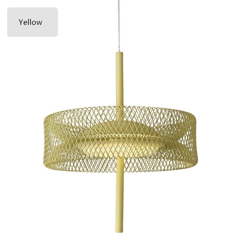 Nordic Net Pendant Light Colorful Design Deco Iron Net Pink Lamp For Living Dining Room Restaurant