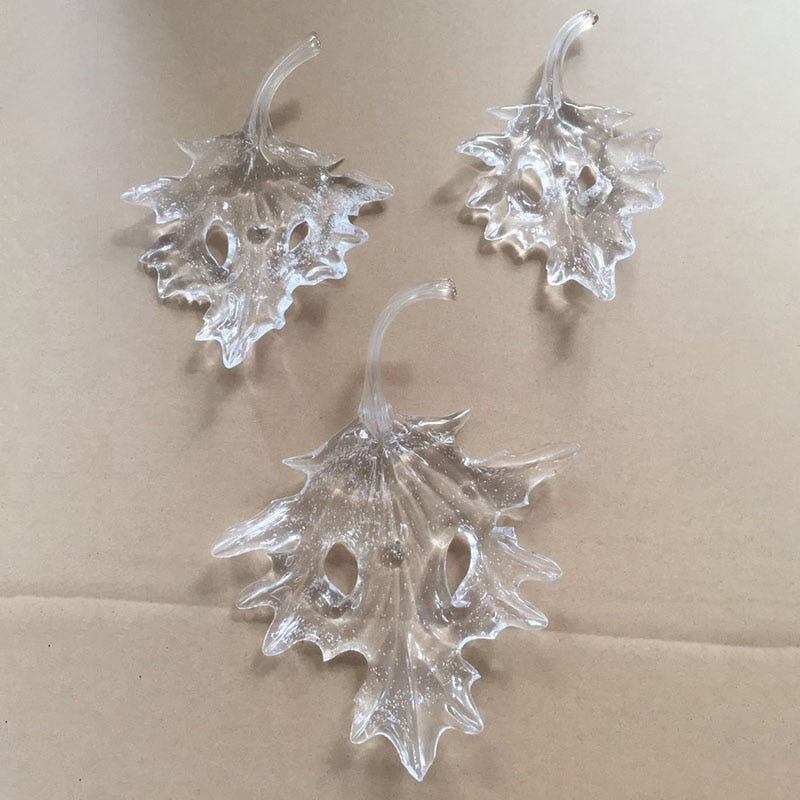 Maple Leaf Hotel Designer Home Ceiling Art Decor Hanging Lamp Luxury Hand Blown Glass Chandelier