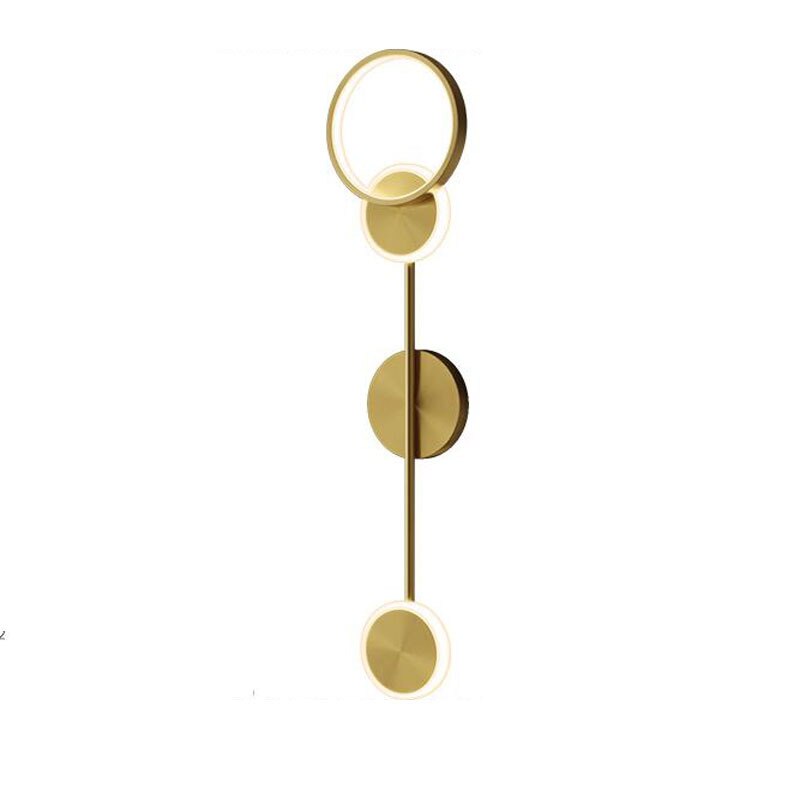 Nordic Minimalist Copper Led Wall Lamp Light Luxury Aisle Living Room Back Ground Bedroom Bedside