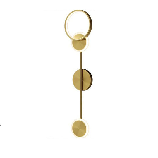 Nordic Minimalist Copper Led Wall Lamp Light Luxury Aisle Living Room Back Ground Bedroom Bedside