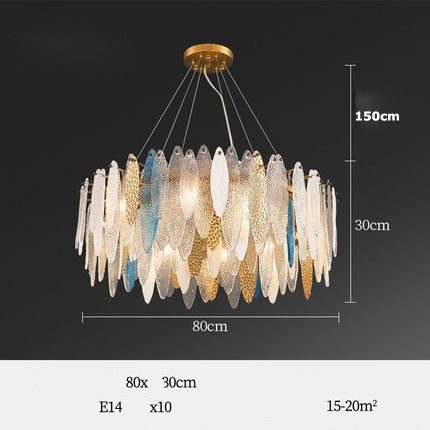 Art Deco Led Postmodern Glass Iron Chandelier Lighting Lustre Suspension Luminaire Lampen For