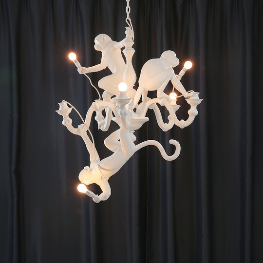 Italian Designer White Monkey Chandeliers - Atmosphere Lamp For Living Room Creative Home Decor