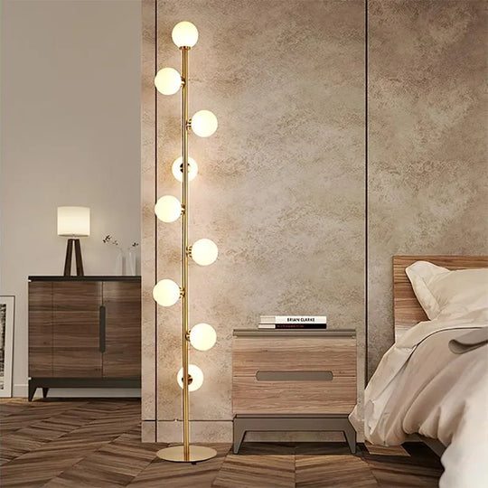 Modern Led Floor Lamp Glass Ball Gold Lamps For Living Room Bedroom Study Nordic Home Decor Light