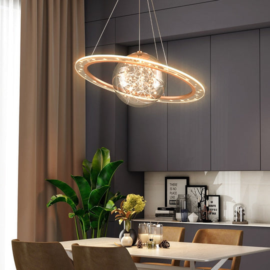 Nordic Planet Light Children’s Room Chandelier Creative Wandering Earth Boy Girl Bedroom Space
