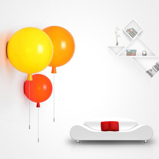 Balloon Wall Lamps Children Light Pull Switch Lighting For Baby Room Bedroom Bedside Corridor