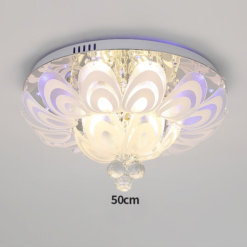 American Restaurant Stainless Steel Led Ceiling Light Modern Home Deco Lamp Crystal Glass Living