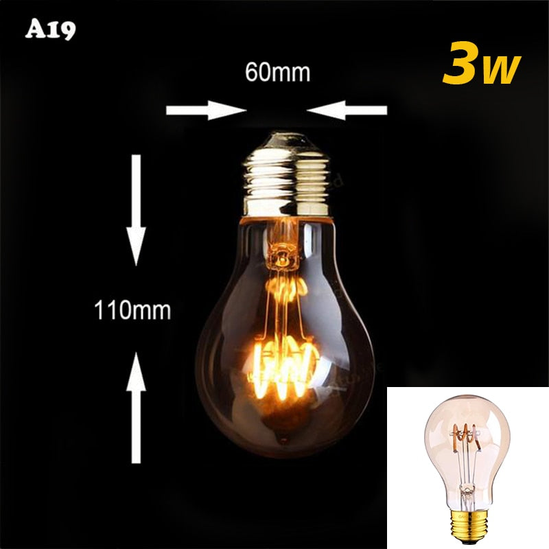 Retro Dimmable Led Edison Bulb E27 3W Gold Spiral Filament St64 G125 Ampoule Lamp Incandescent