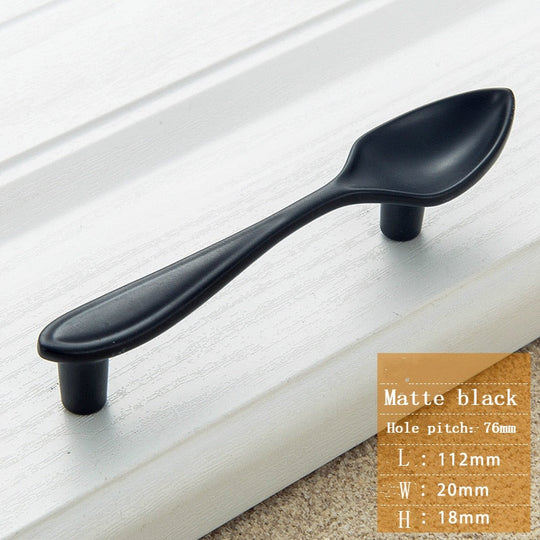 Creative Cutlery Furniture Cabinet Handle Knife And Fork Spoon Black Cupboard Kitchen Knobs Drawer