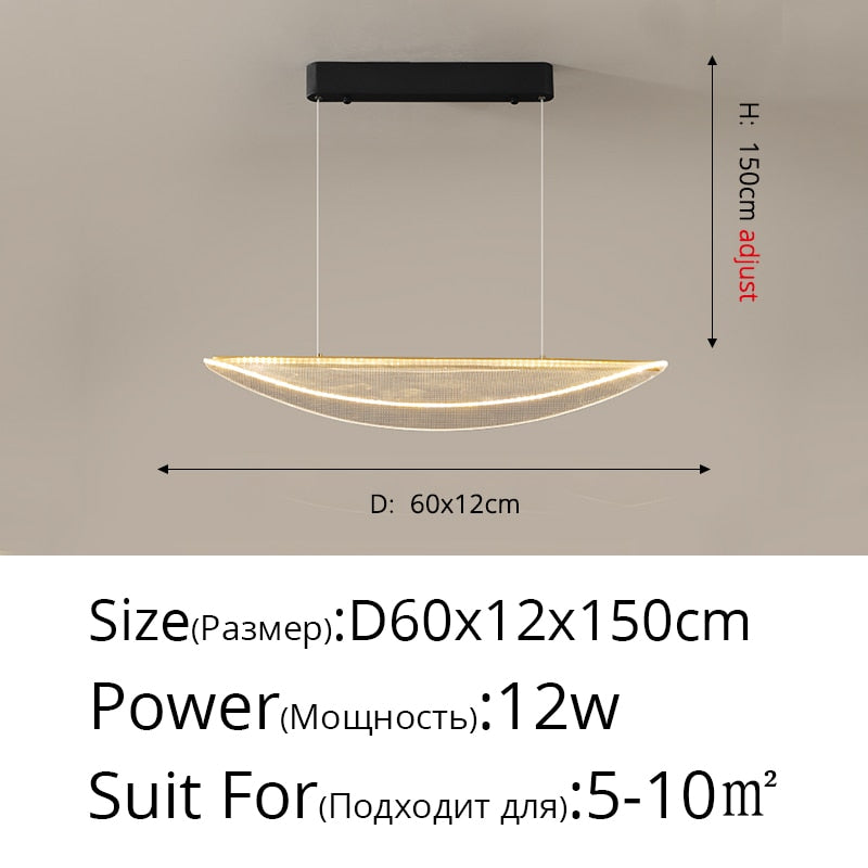 Modern Minimalist Led Pendant Lights Model Room Designer Living Dining Coffee Shop Acrylic Leaf