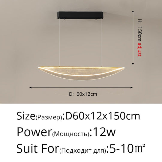 Modern Minimalist Led Pendant Lights Model Room Designer Living Dining Coffee Shop Acrylic Leaf