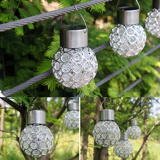 Solar Led Hanging Light Lantern Waterproof Hollow Out Ball Lamp For Outdoor Garden Yard Patio Lights