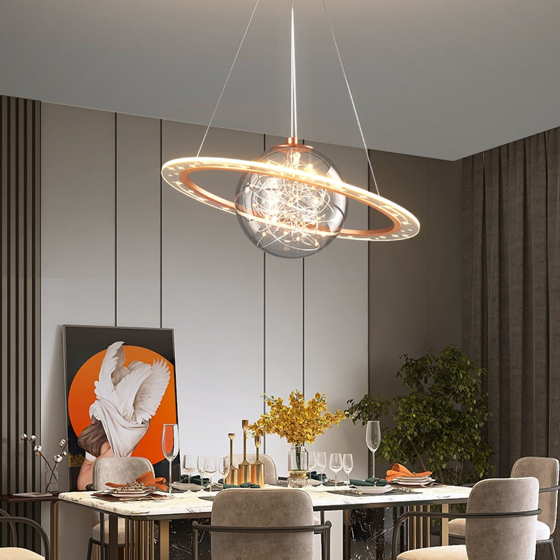 Nordic Planet Light Children’s Room Chandelier Creative Wandering Earth Boy Girl Bedroom Space