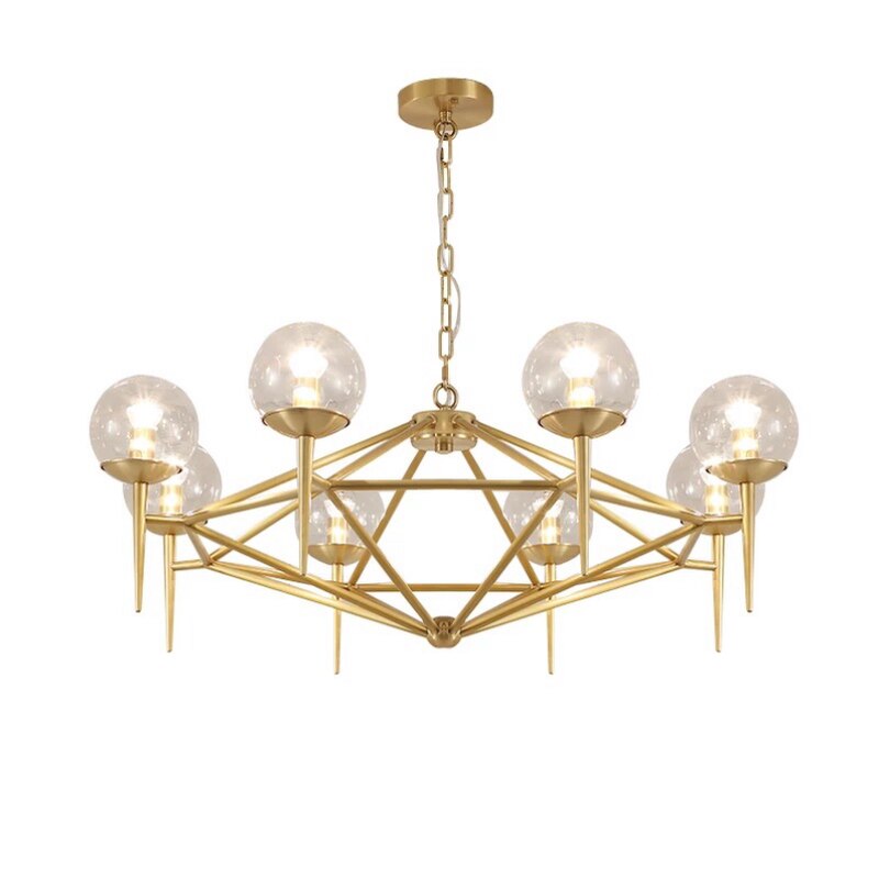 Nordic Radiance: Gold - Tinged Modo Glass Led Chandeliers For Stylish Spaces Pendant Light