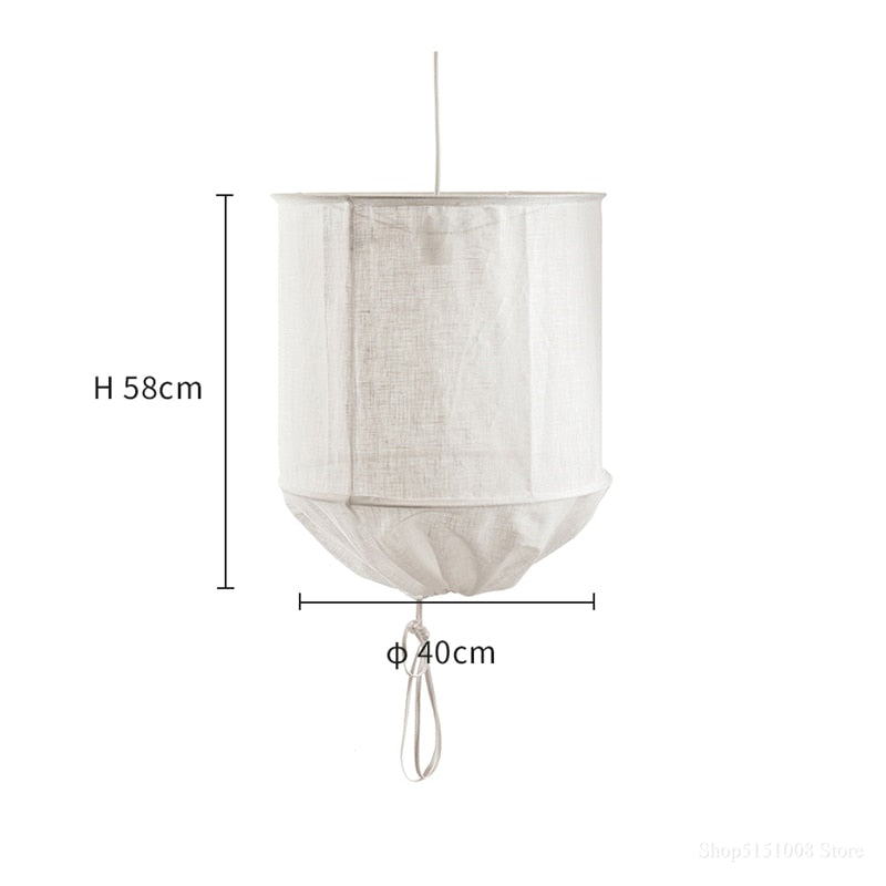 Nordic Design White Linen Cotton Diy Pendant Lights Fabric Lampshade Led Hanging Lamps For Finning