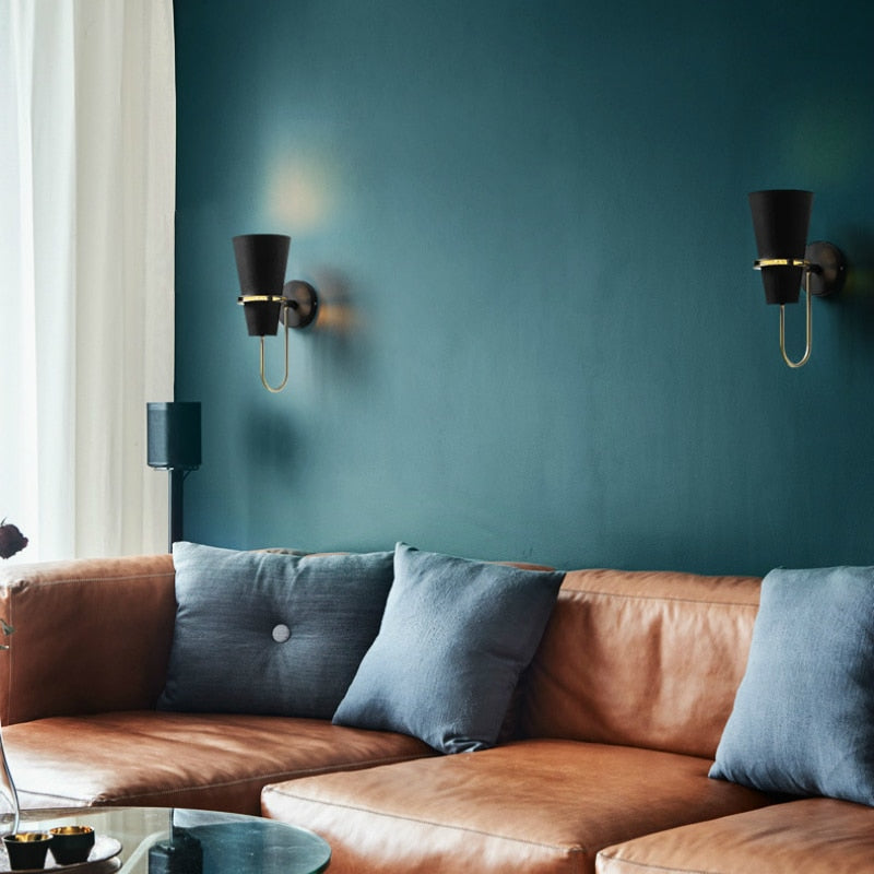 Nordic Inspired Modern Wall Lamp With Led Horn Lighting Design In Black/Blue/White Wall Lamp