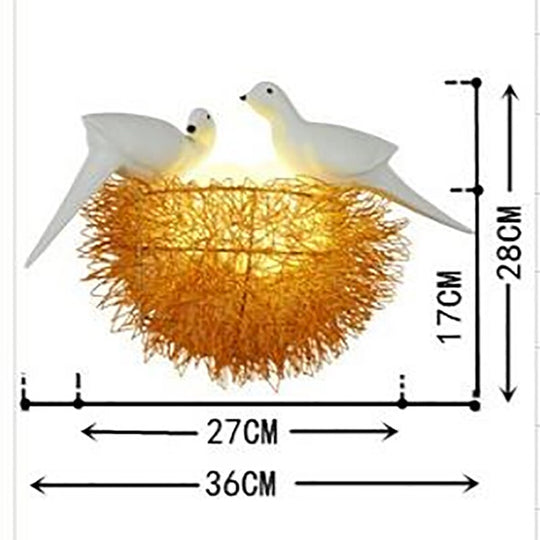Bird Nest Led Wall Lamp Children Bedroom Study Room Restaurant Decoration Novelty Light With 3D