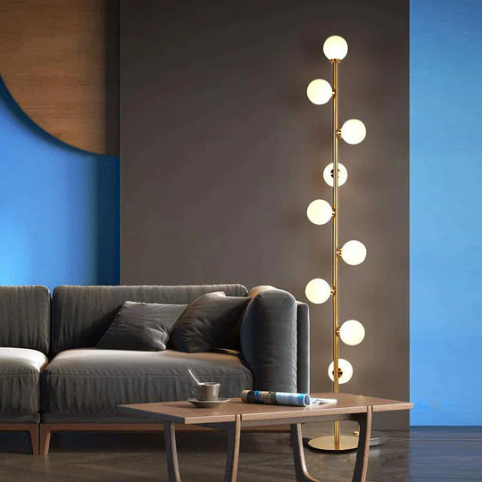Modern Led Floor Lamp Glass Ball Gold Lamps For Living Room Bedroom Study Nordic Home Decor Light