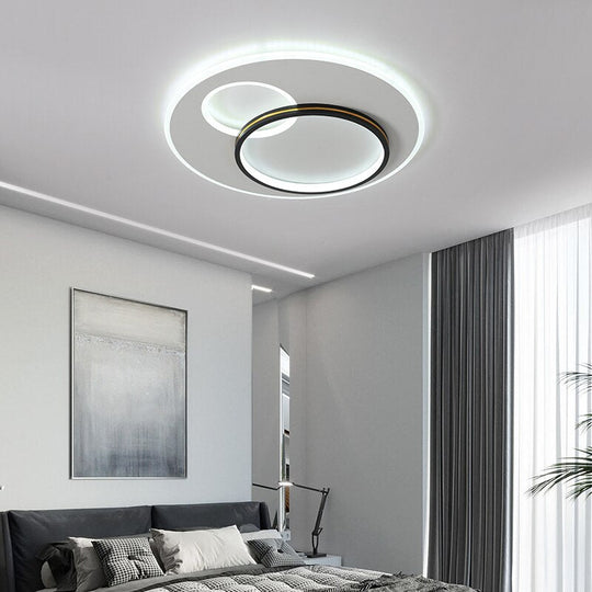 Postmodern Minimalist Creative Bedroom Led Chandeliers Ultra-Thin Nordic Luxury Living Room Circular