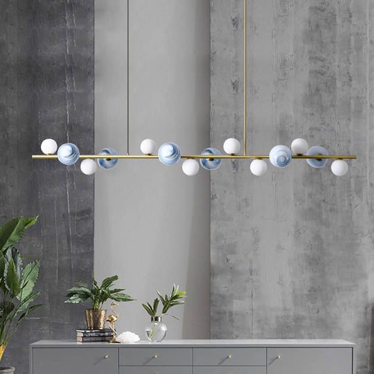 Horizontal Ceiling Hanging Chandelier Lights Kitchen Island Linear Bar Pendant Lamp Dining Room