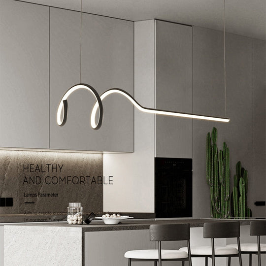 Dining Room Chandelier Modern Minimalist Strip Creative Lamps Led Office Study Dining Bar Pendant