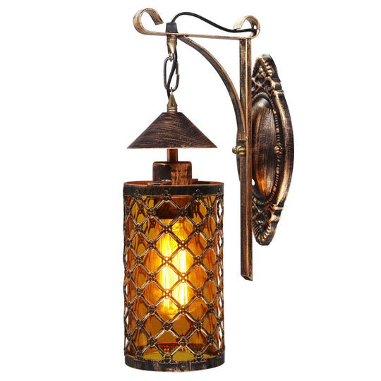 Artpad Chinese Style Vintage Indoor Bathroom Wall Led Light Bedside Glass Kerosene Lamp Bar