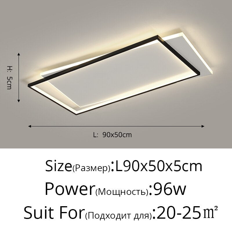 Acrylic Thin Edge Led Chandelier White Frame Decoracion For Living Room Bedroom Lights Lighting