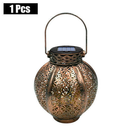 Retro Hollow Solar Lanterns: Unique Hanging Decor For Gazebos And Patios Lights