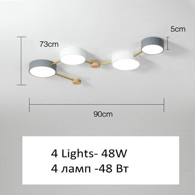 Nordic Wood Ceiling Chandelier Light Ac 90 - 260V Led Living Room Lamp For Bedroom Children Baby