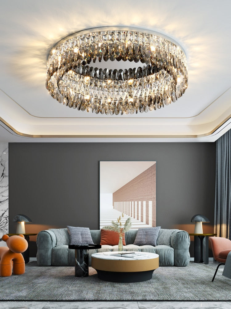 Nordic Living Room Simple Modern Atmospheric Bedroom Lamp Chrome Silver Ceiling Home Creative