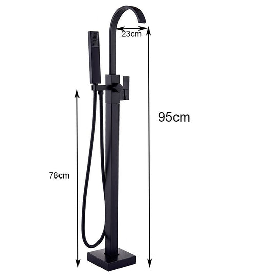 Luxury Matte Black Bathtub Faucet Freestanding Bathroom Tub 6 Types Spout Floor Mounted Bath Shower