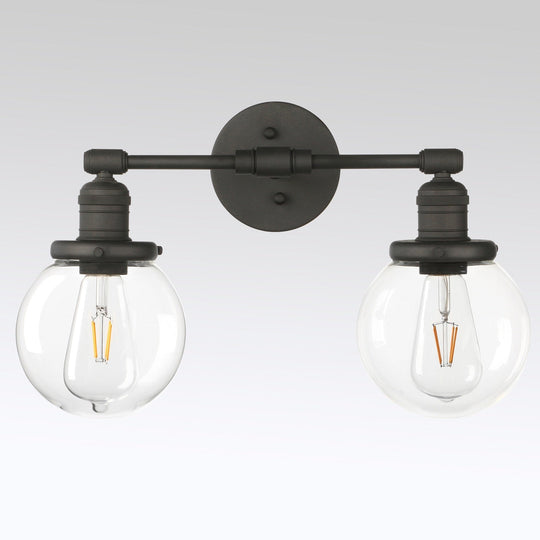 Vintage Wall Sconces With Clear Globe Glass Shade Lamp For Hallway Living Room Kitchen Dining