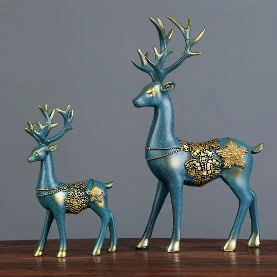 Nordic Home Decoration Deer Head Resin Statue Figurine Home Decor Statues Accessories/Modern