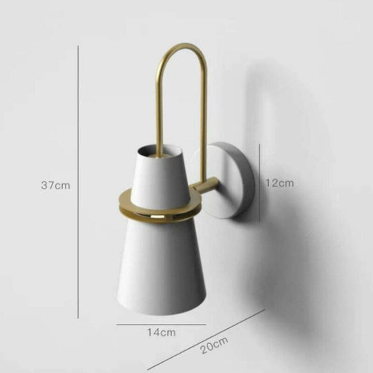 Nordic Inspired Modern Wall Lamp With Led Horn Lighting Design In Black/Blue/White White Wall Lamp