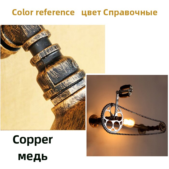 Loft Vintage Water Pipe Wall Lamp Restaurant Bar Cafe Pub Bedroom Livng Room Stair Villa E27 Edison