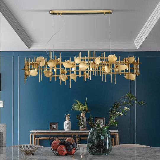 New Chandelier Contracted Geometry Long Restaurant Lighting Modern Island Hotel Luxury Lamps