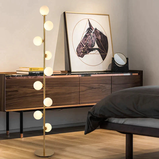 Modern Led Floor Lamp Glass Ball Gold Lamps For Living Room Bedroom Study Nordic Home Decor Light