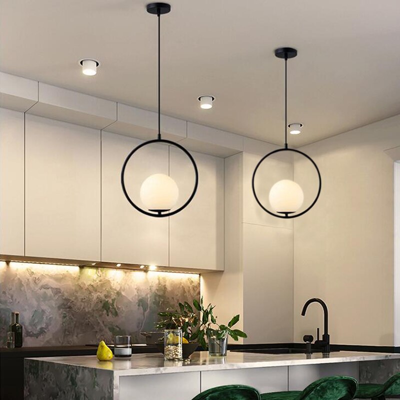 Nordic Glass Ball Led Pendant Lights - Elegance And Warmth For Living Room Kitchen Restaurant More