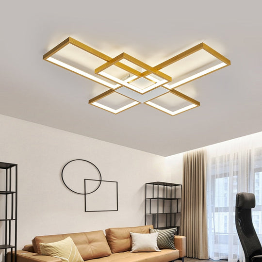 Modern Led Chandeliers Lamp For Living Room Bedroom Study Indoor Gold/Black Color Ceiling Free