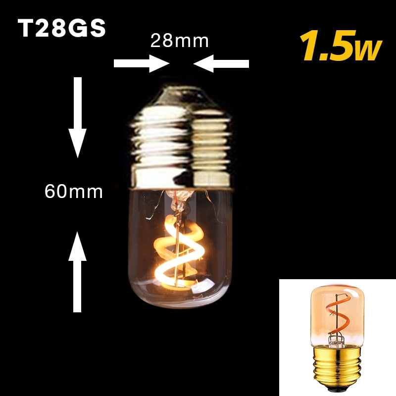 Retro Dimmable Led Edison Bulb E27 3W Gold Spiral Filament St64 G125 Ampoule Lamp Incandescent