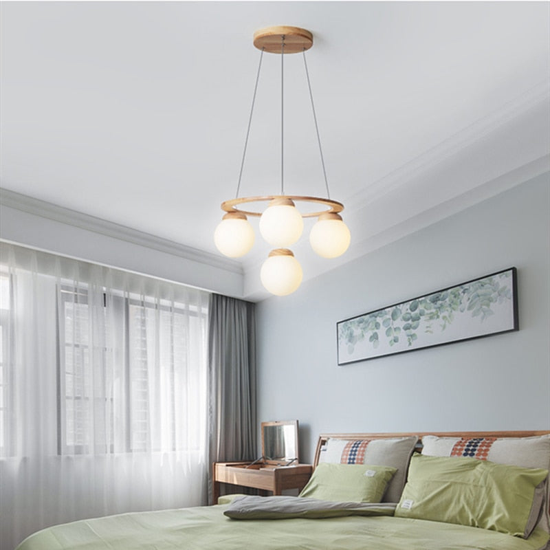 Versatile Multi - Head Led Round Glass Ball Pendant Lighting Chandelier - For Living Dining Kitchen
