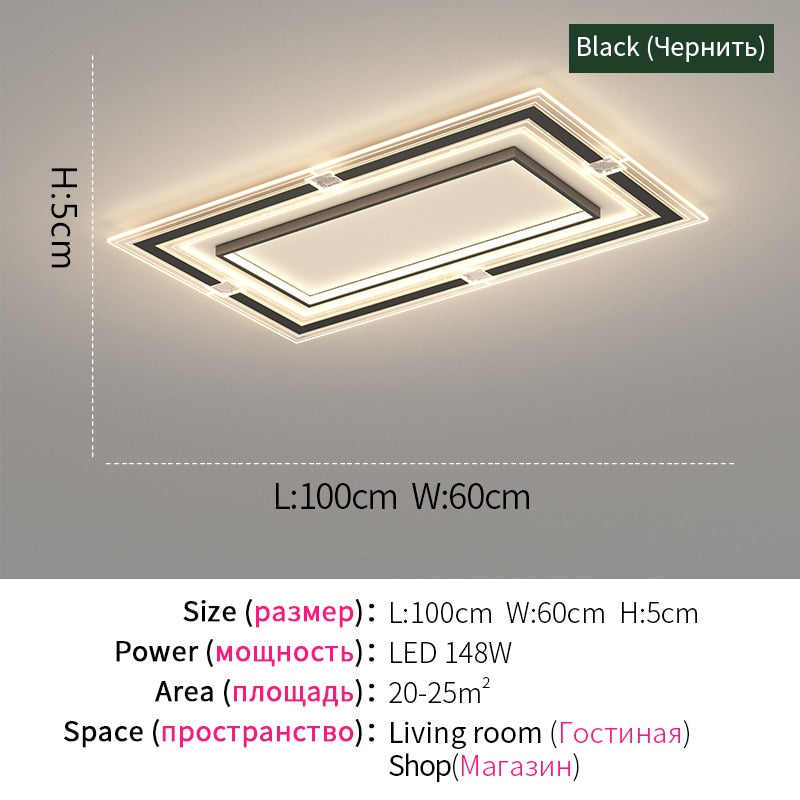 Modern Led Chandelier For Living Room Bedroom Kitchen Home Indoor Ceiling Lamp With Remote Control