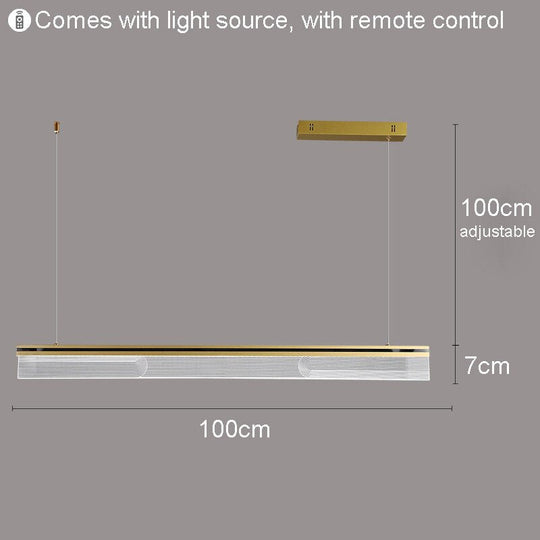 Nordic Modern Minimalist Rectangular Acrylic Dining Room Chandelier Living Iron Cord Pendant