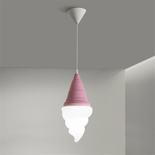 Dessert Shop Ice Cream Cones Pendant Lights Creative Children Led Hanging Lamp Kids Room Light