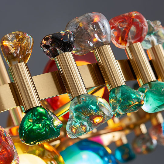 Rectangle Color Crystal Chandelier For Dining Room Kitchen Island Hanging Lamp Interior Lighting
