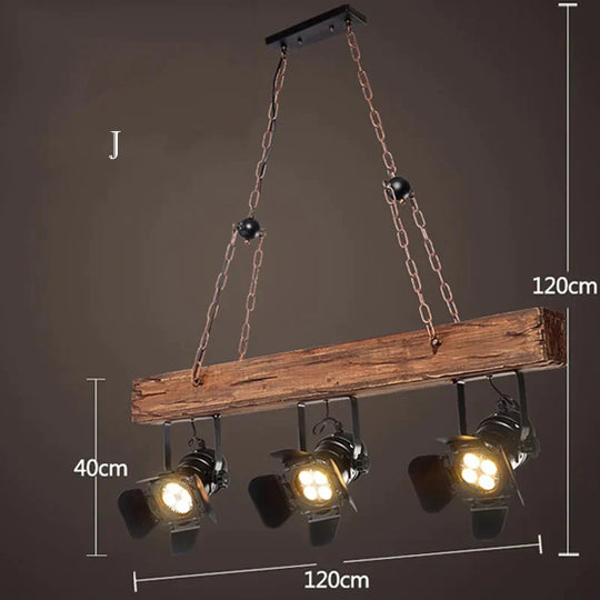 Restaurant Bar American Chandelier Retro Idea J Pendant