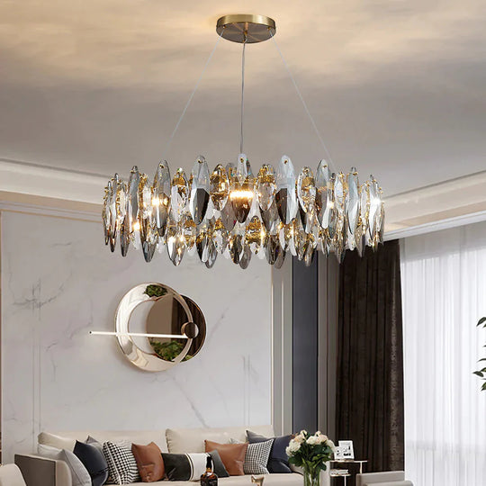 Luxury Crystal Chandelier Living Room Lamps Upscale Modern Pendant