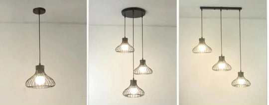 Retro Iron Chandelier Restaurant Bar Creative Black Wire Pendant